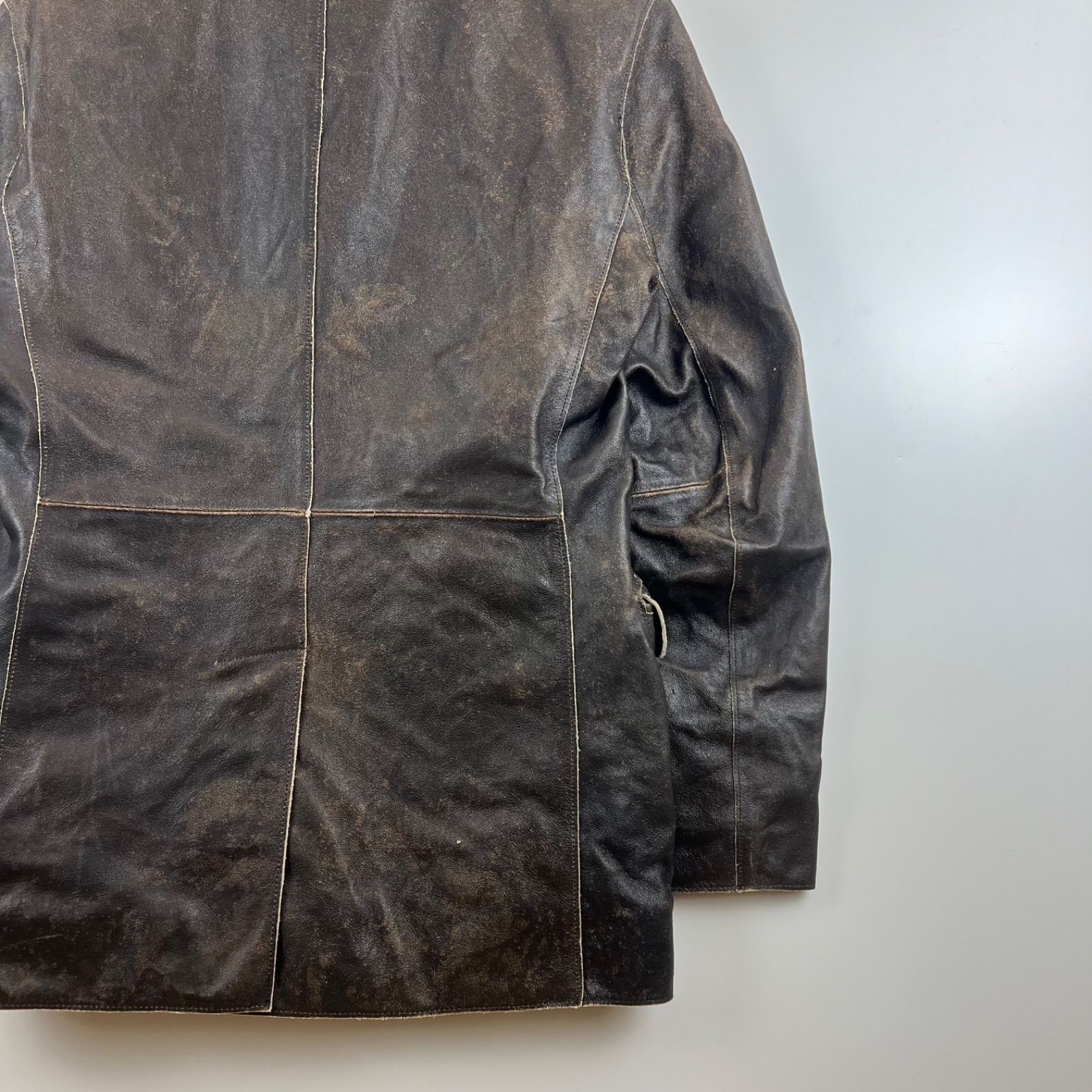 TETE HOMME 00s archive y2k grunge leather 3B jacket L テットオム