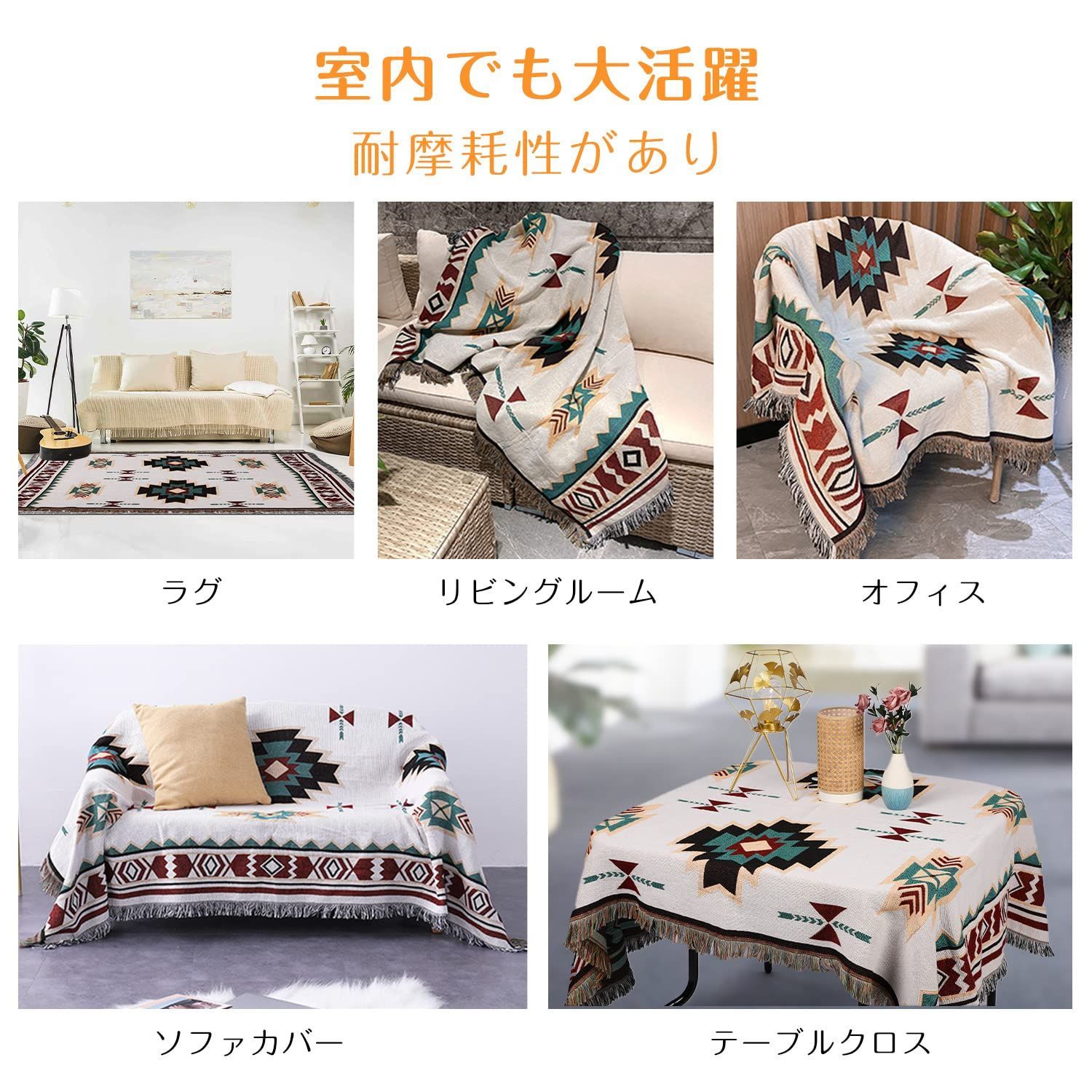 世界的に Cruiser Rhino キャンプ ブランケット レジャー シート ポリコットン素材 ラグアウトドア毛布 厚手 160 x 130 cm  ひざ掛け 毛布 多機