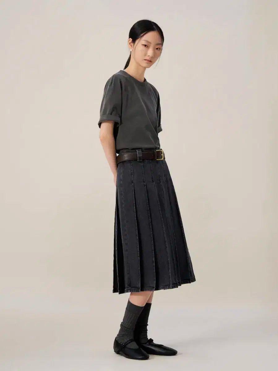 ジ アパーチャー Monday Pleated Skirt デニム プリーツ スカート