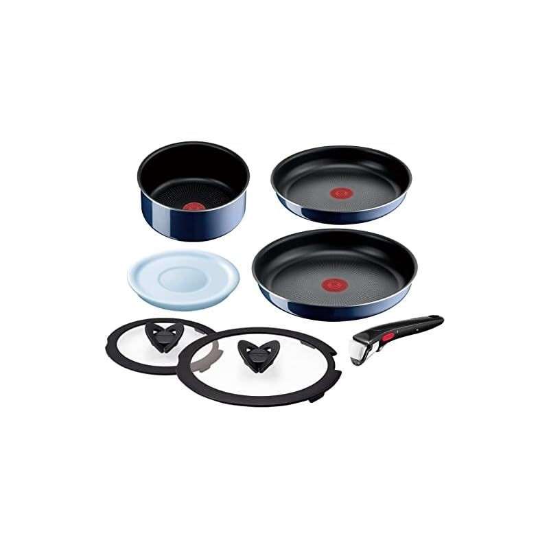 ティファール 取っ手のとれる 鍋 フライパンセット 7点セット ガス火 PFOAなどの有害物質不使用 インジニオ･ネオ ロイヤルブルー･インテンス こびりつきにくさ長持ち ブルー L43794A 0