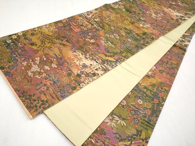 平和屋本店□極上 前田仁仙 仁仙更紗 全通柄袋帯 遊楽 おしゃれ工房 エ  