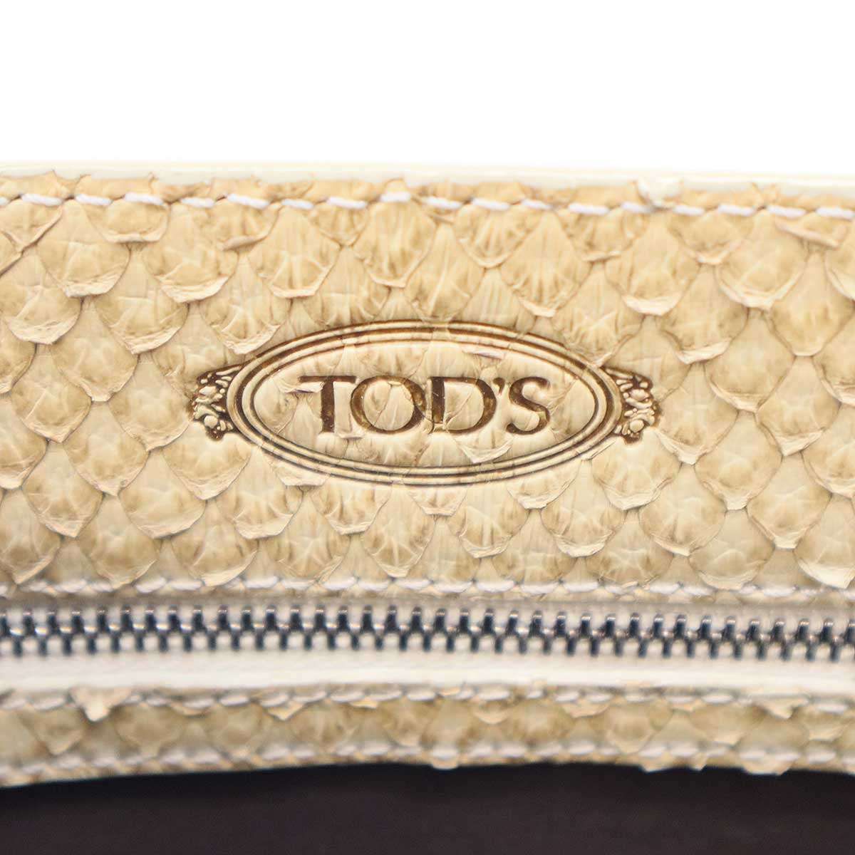 TOD'S トッズ パイソンファー コンビネーションバッグ ベージュ - メルカリ