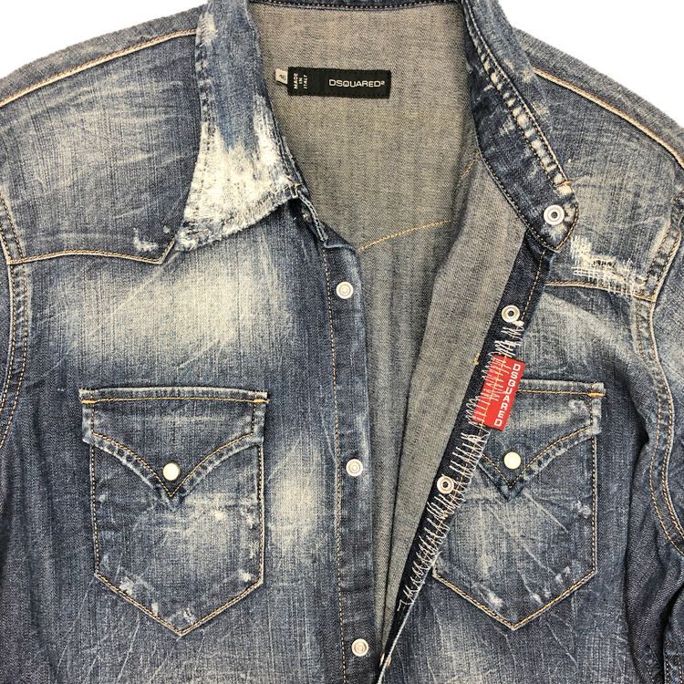 Dsquared2 ディースクエアード 13SS ダメージ加工 デニムシャツ