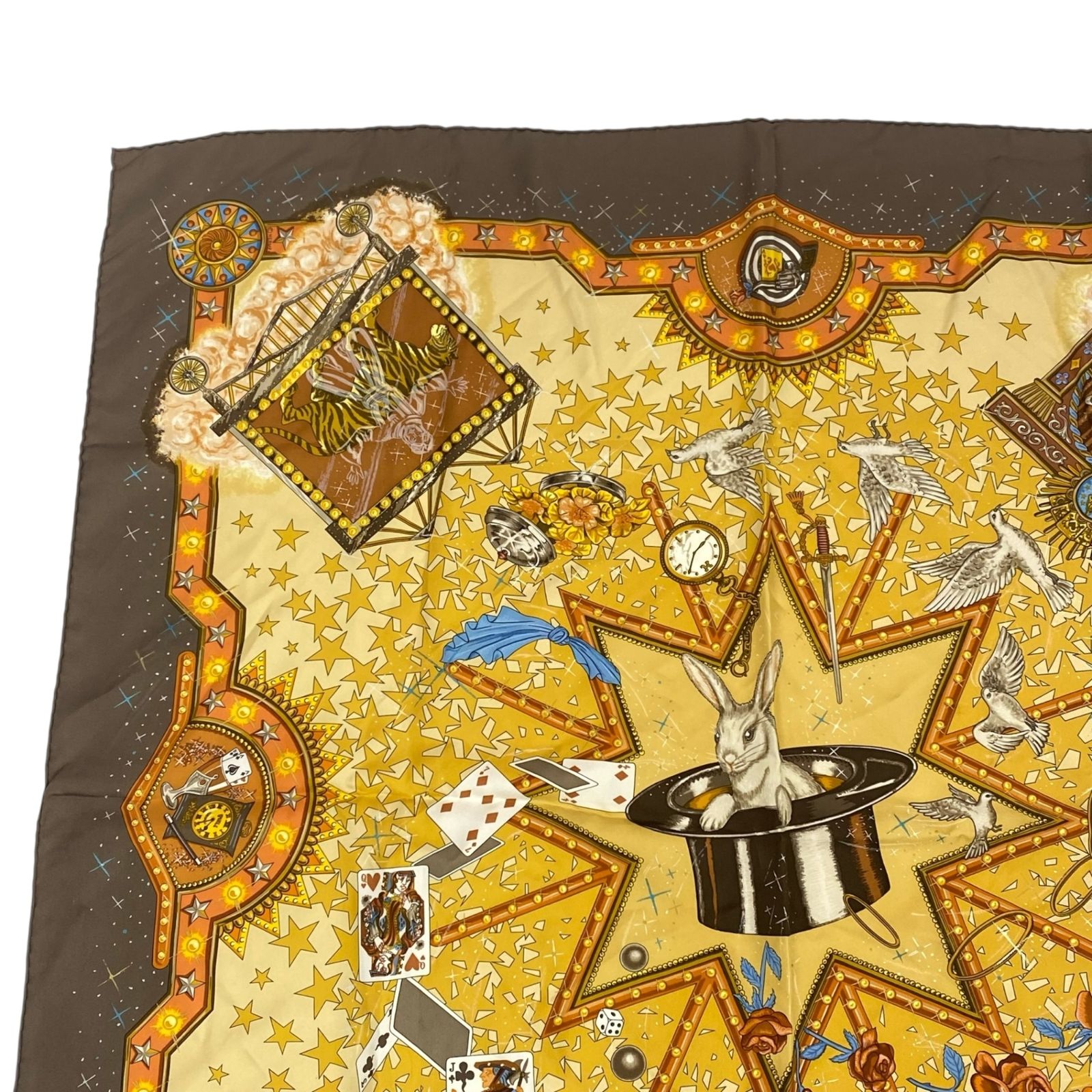 極美品 HERMES エルメス カレ90 LA MAGIE マジック ウサギ 手品 鳩