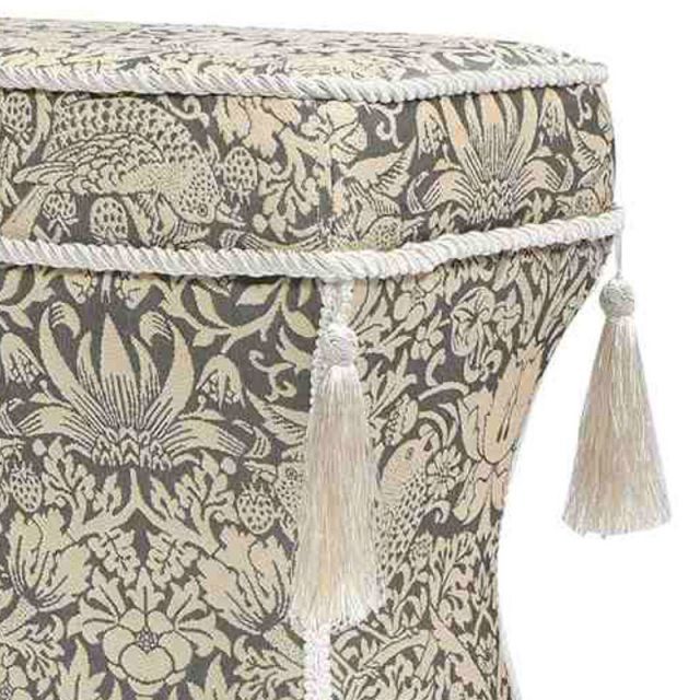 ジェニファーテイラー 薄型 スツール 布 いちご泥棒柄 ピュアモリス風