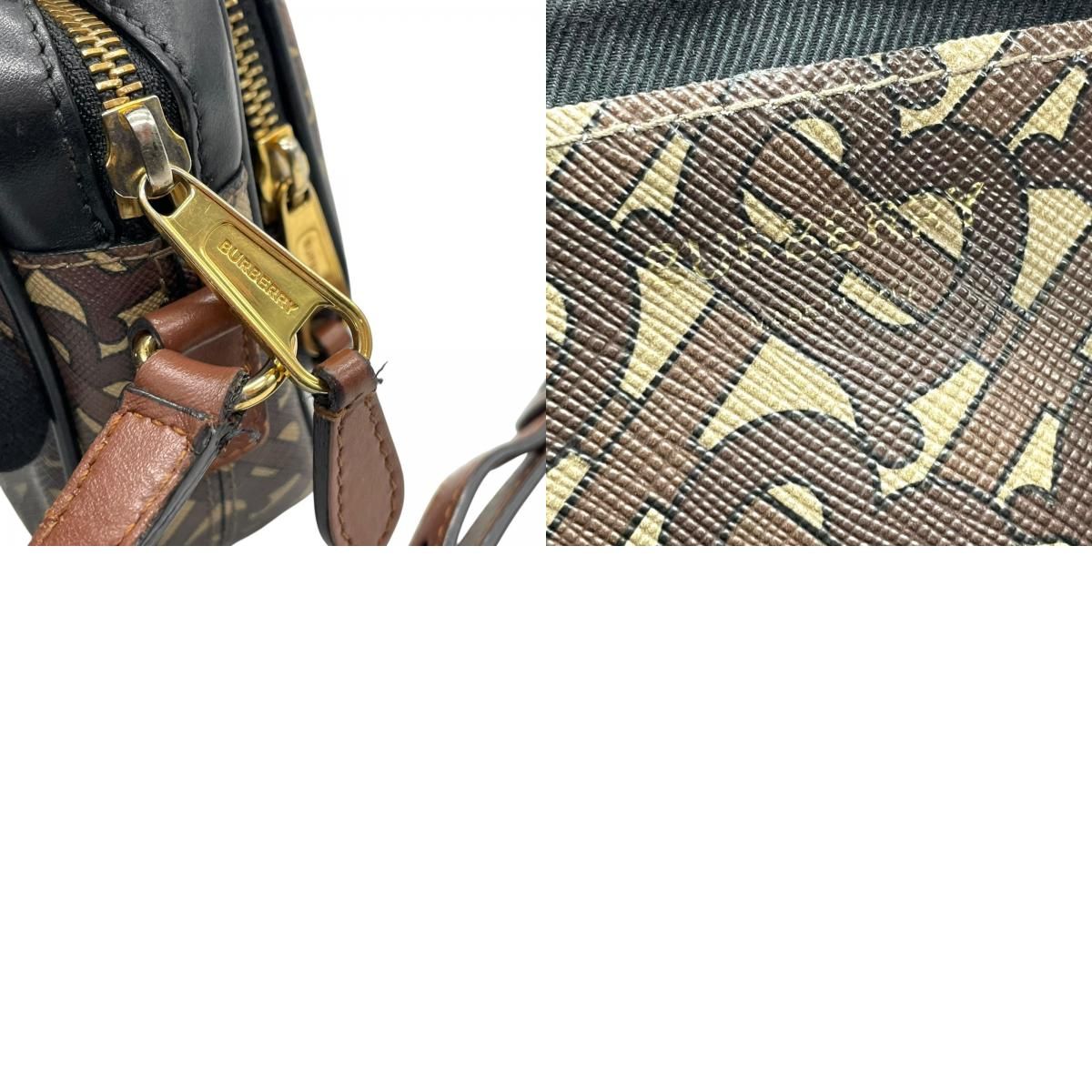 美品 BURBERRY バーバリー TBロゴ モノグラム ストライプ ショルダー