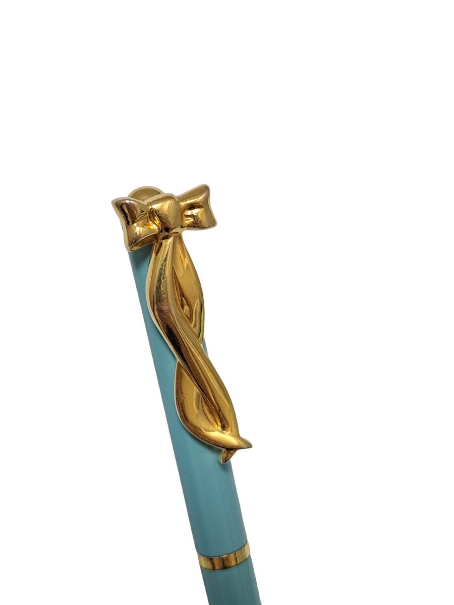 Tiffany&Co. ティファニー ボールペン リボン 水色 ゴールド 黒