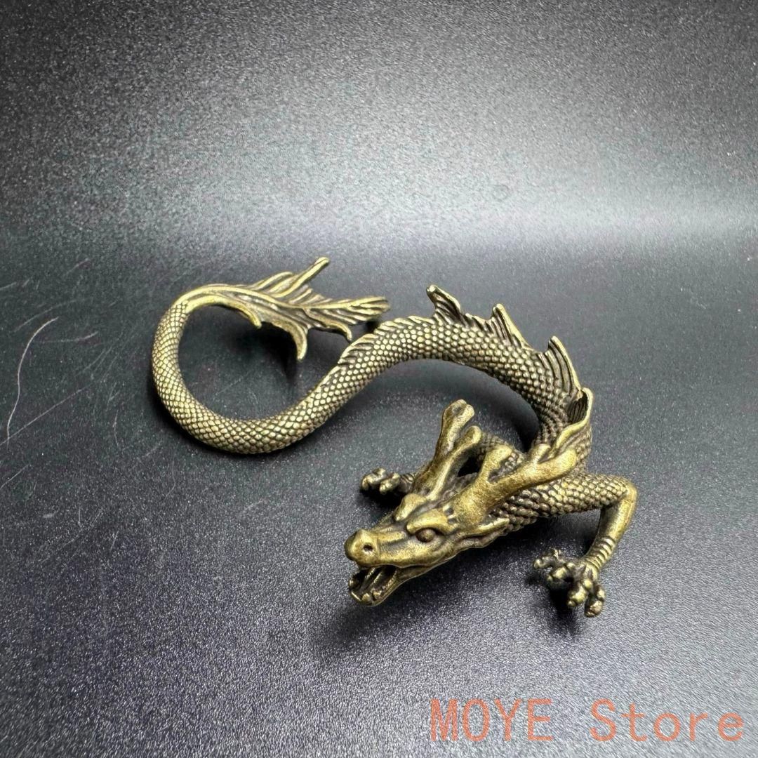 銅 細工 干支竜 蛟竜 茶台茶寵 事務室デスクトップ創意置物 装飾品
