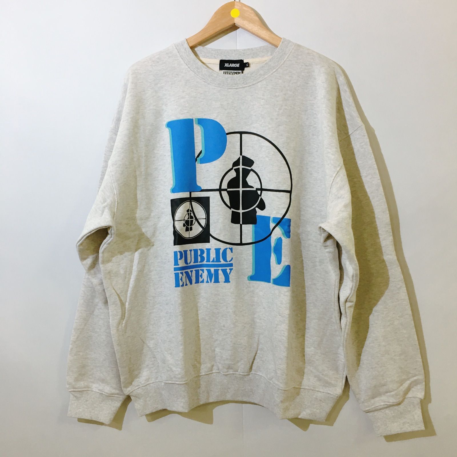 高*町様 XLARGE×PUBLIC ENEMY コラボ スウェット パーカー■ 美品】XLARGE × PUBLIC ENEMY CREWNECK SWEAT スウェット メンズ
