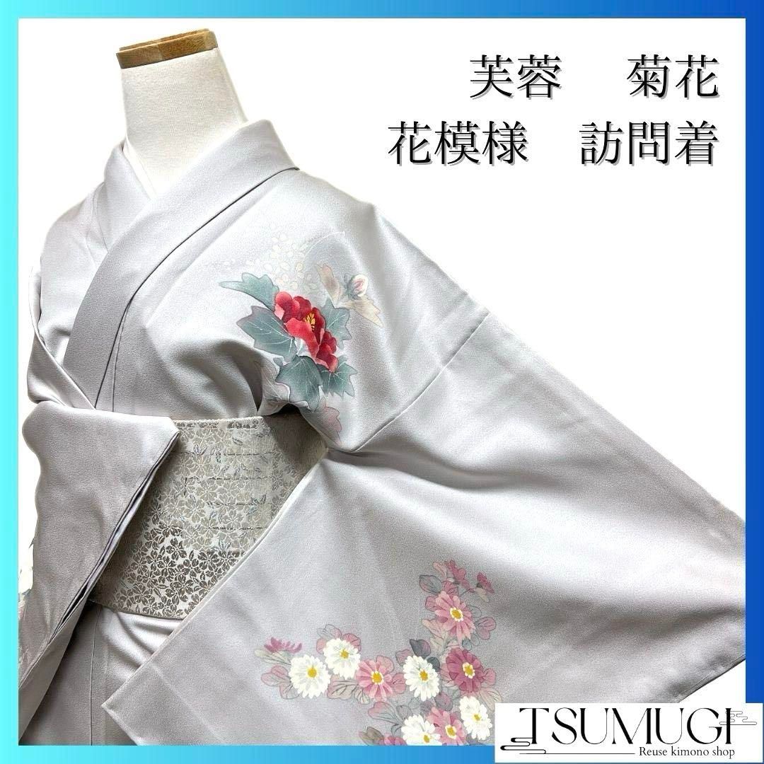 訪問着 葉模様 金彩 水銀色 KK-2033 訪問着 葉模様 金彩 水銀色 KK-2033 - メルカリ