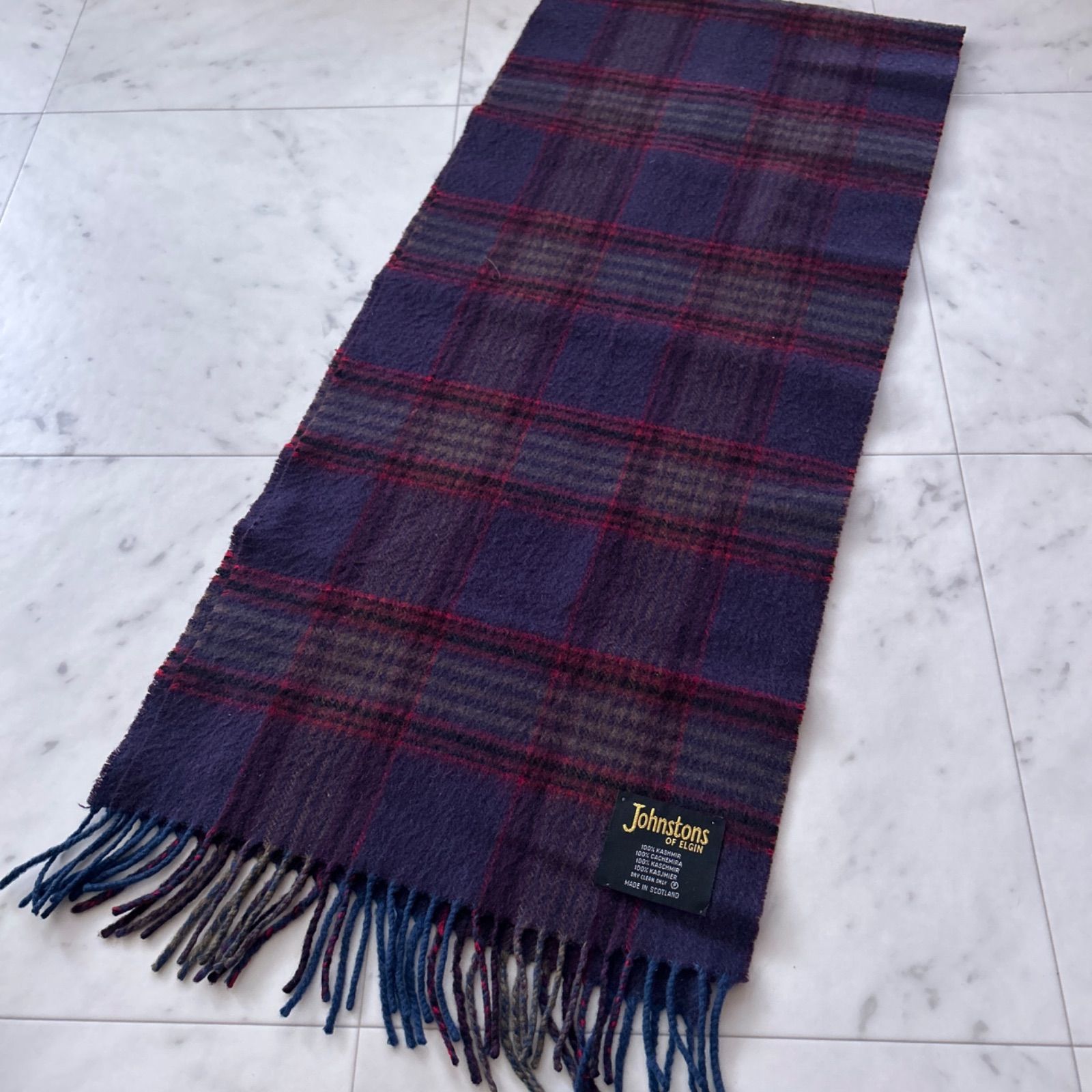 Johnstons カシミヤ100% マフラー Johnstons of Elgin