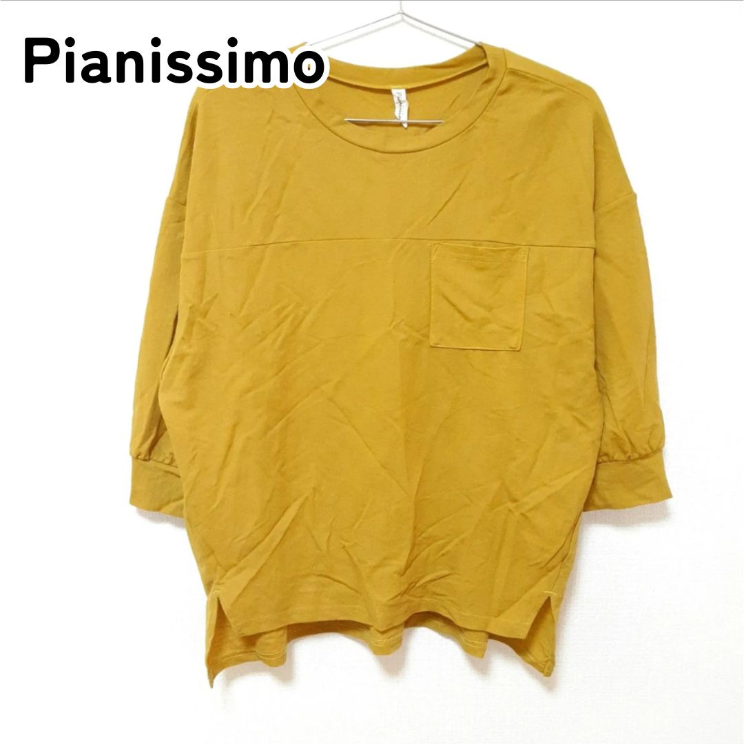 Pianissimo ピアニッシモ L 山吹色 イエロー系 カットソー チュニック 