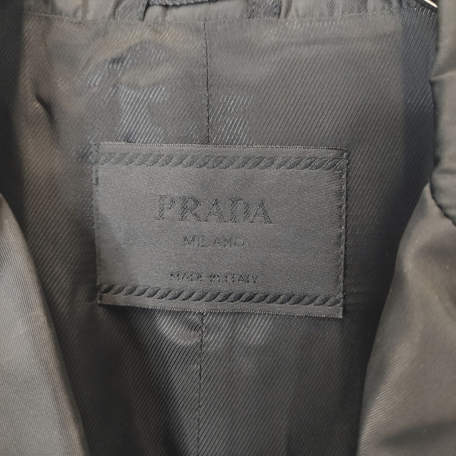 【PRADA】ナイロン テーラードジャケット 4B PRADA プラダ ナイロン テーラード 4B ジャケット L ブラック
