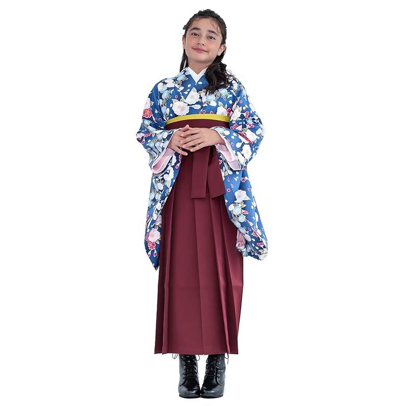 子供用 袴 4点セット 簡易着付け 卒業式 鞠菊に梅散らし 子供用