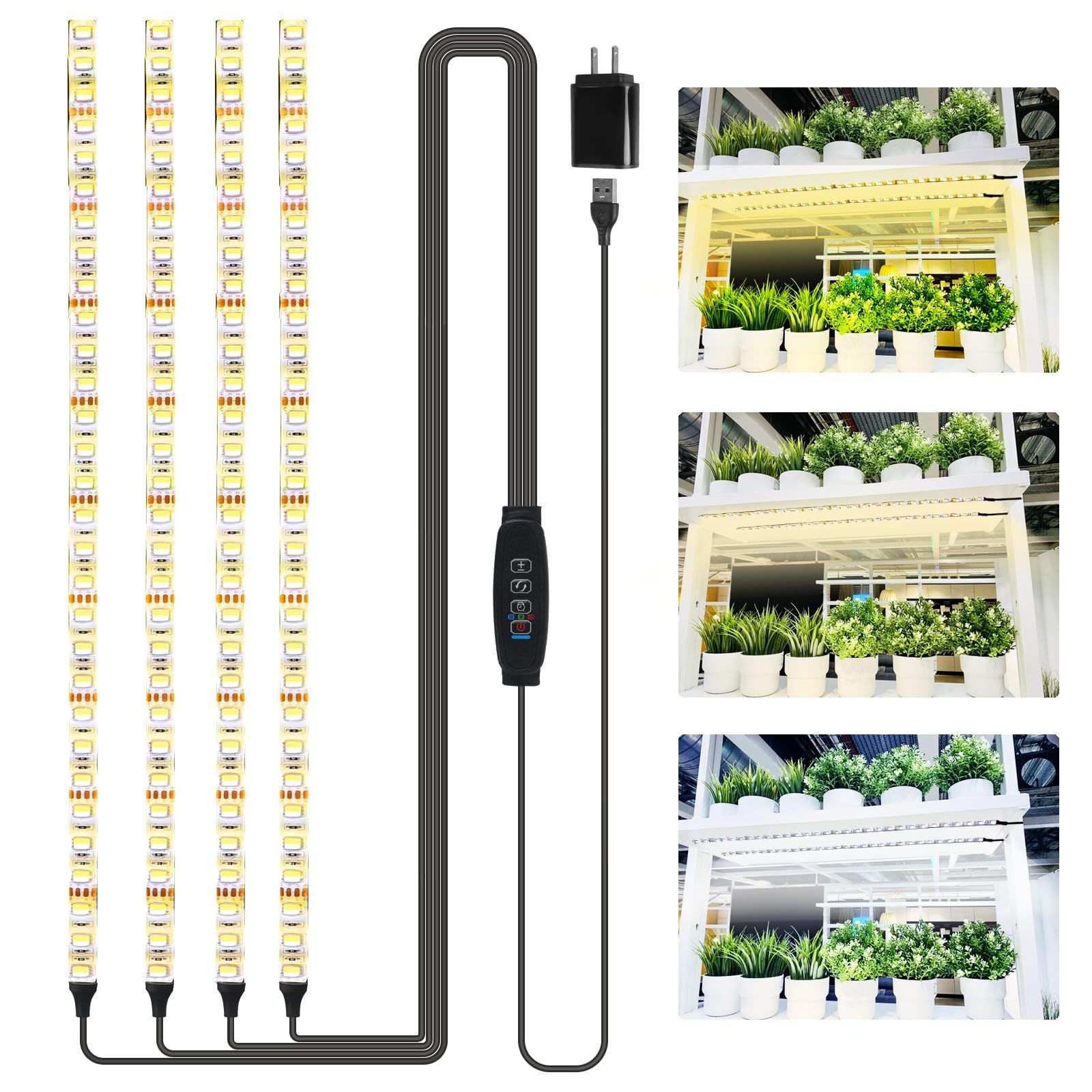 1セット4本 3段階調色 植物育成ライト LED育成ライト, DEAUNBR 1