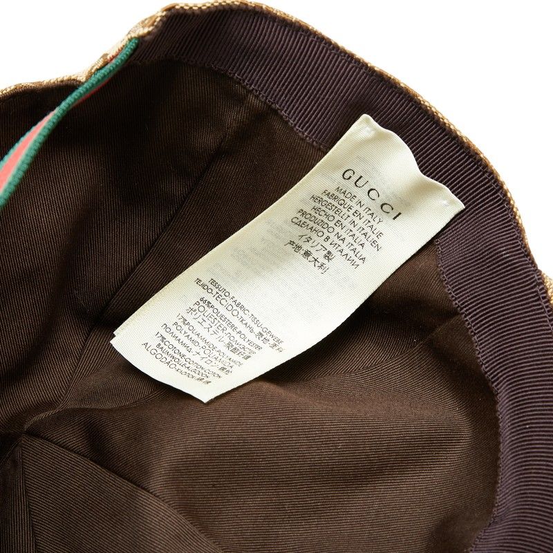 美品 グッチ GGキャンバス シェリーライン キャップ サイズ：L 56cm