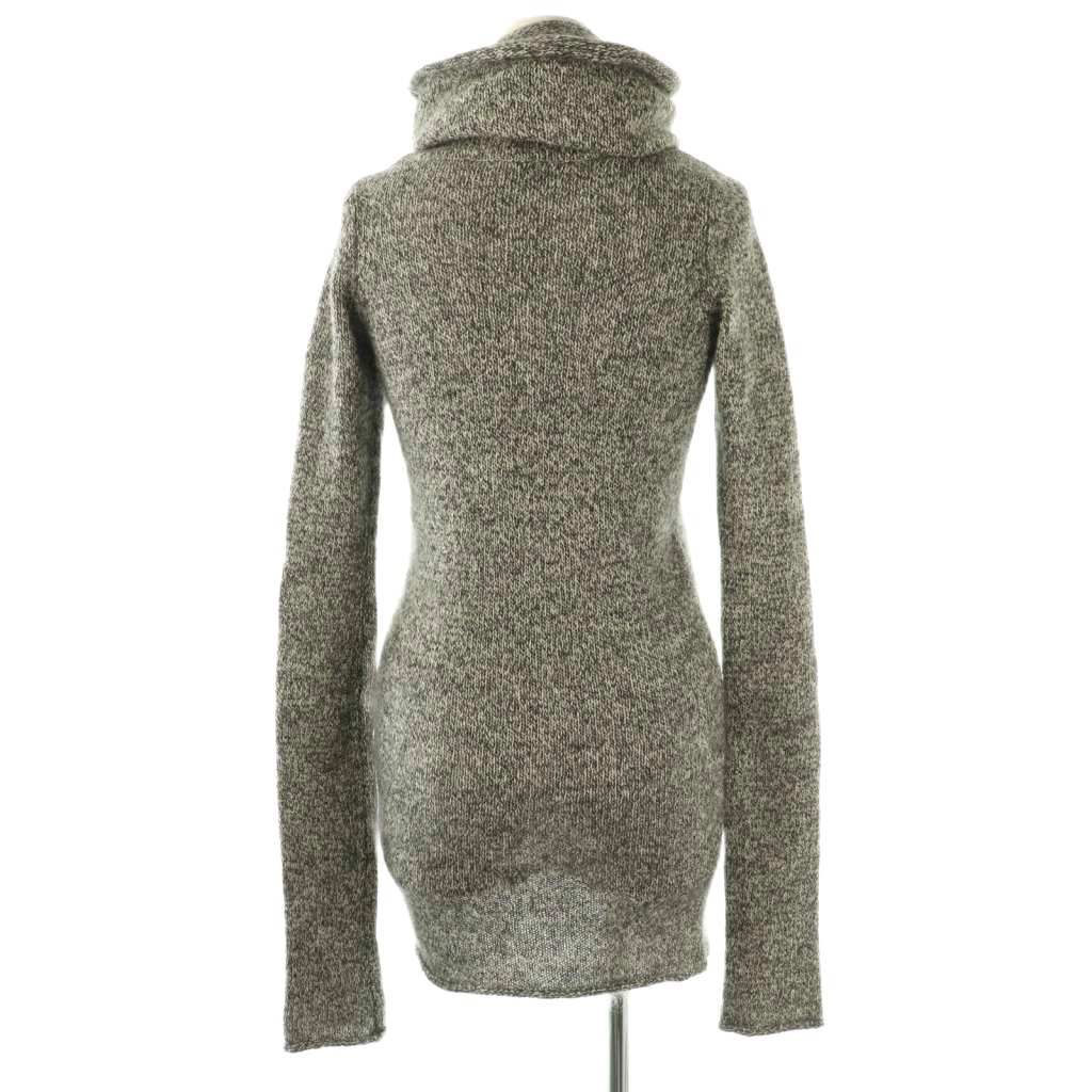 ルグランブルー L.G.B LST DMSE メランジタートルネックニットチュニック 長袖 シルク混 0 ブラック ホワイト |ES OS