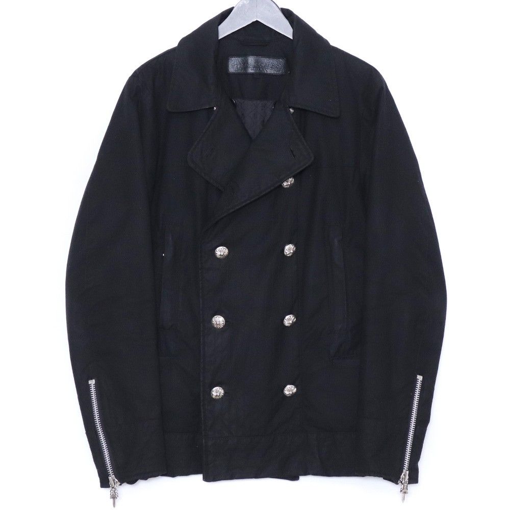豪華 CHROME HEARTS ワックスドコットン クロスボールボタンPコート CHROME HEARTS ワックスドコットンクロスボールボタンPコート Mサイズ