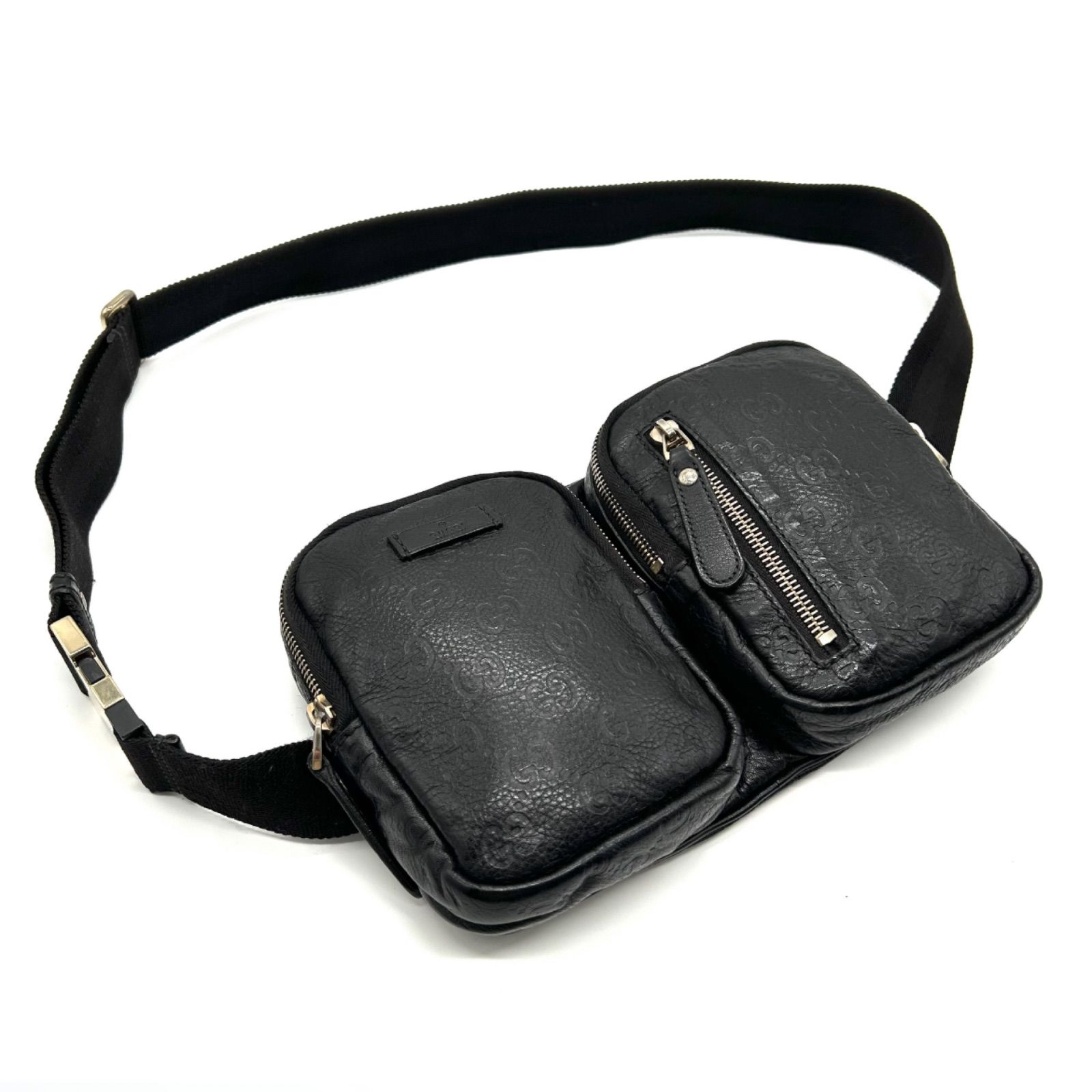 GUCCI　ウエストポーチ GUCCI グッチ ウエストバッグ ボディバッグ グッチシマ ベルト