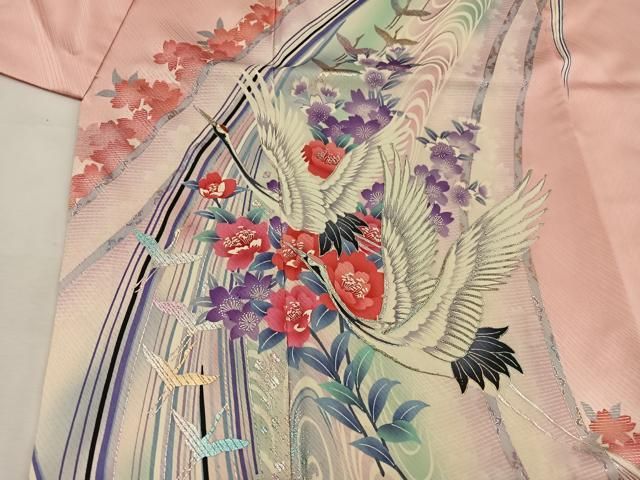 豪華　花鳥文　ぼかし　金銀彩　ラメ　逸品　フルセット　振袖　振り袖 振袖 豪華 金彩 銀通し ラメ刺繍 紋意匠 桜 身丈164cm 振袖 豪華