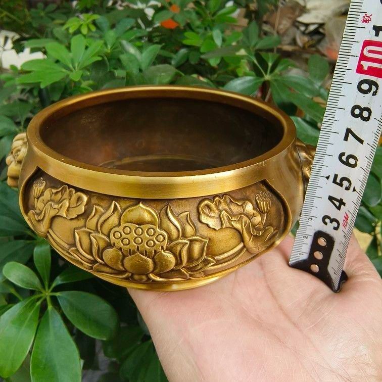銅器 獅子頭蓮華炉 仏具 焼香炉 奉納香炉 線香炉 工芸品 置物 銅器 獅子頭蓮華炉 仏具 焼香炉 奉納香炉 線香炉 工芸品 置物