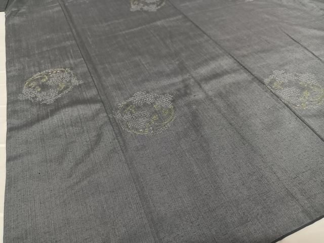平和屋着物○結城紬 奥順 はたおり娘 80亀甲 飛び亀甲柄 草花丸文 証紙  