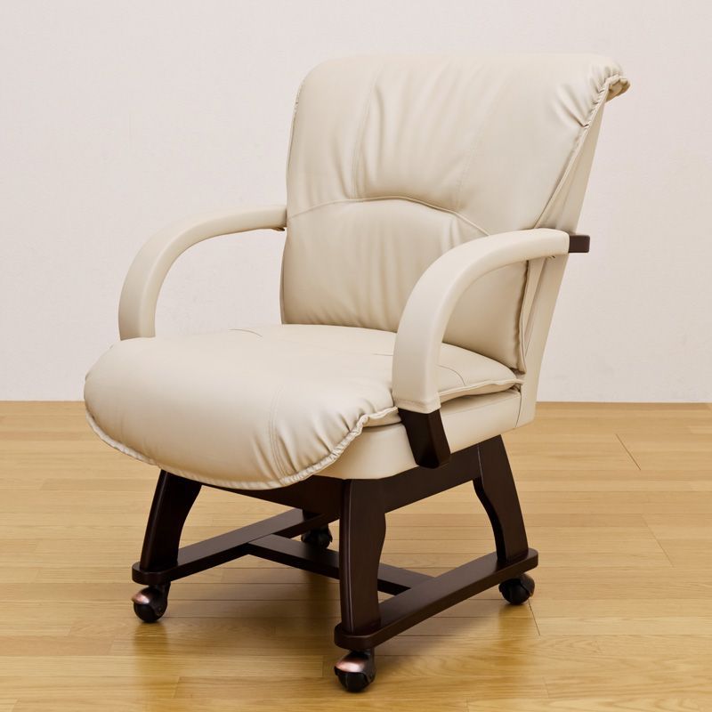 ARIES　キャスター付きダイニングチェア　ダークブラウン キャスター付き回転式チェア ［ダークブラウン］ ダイニング