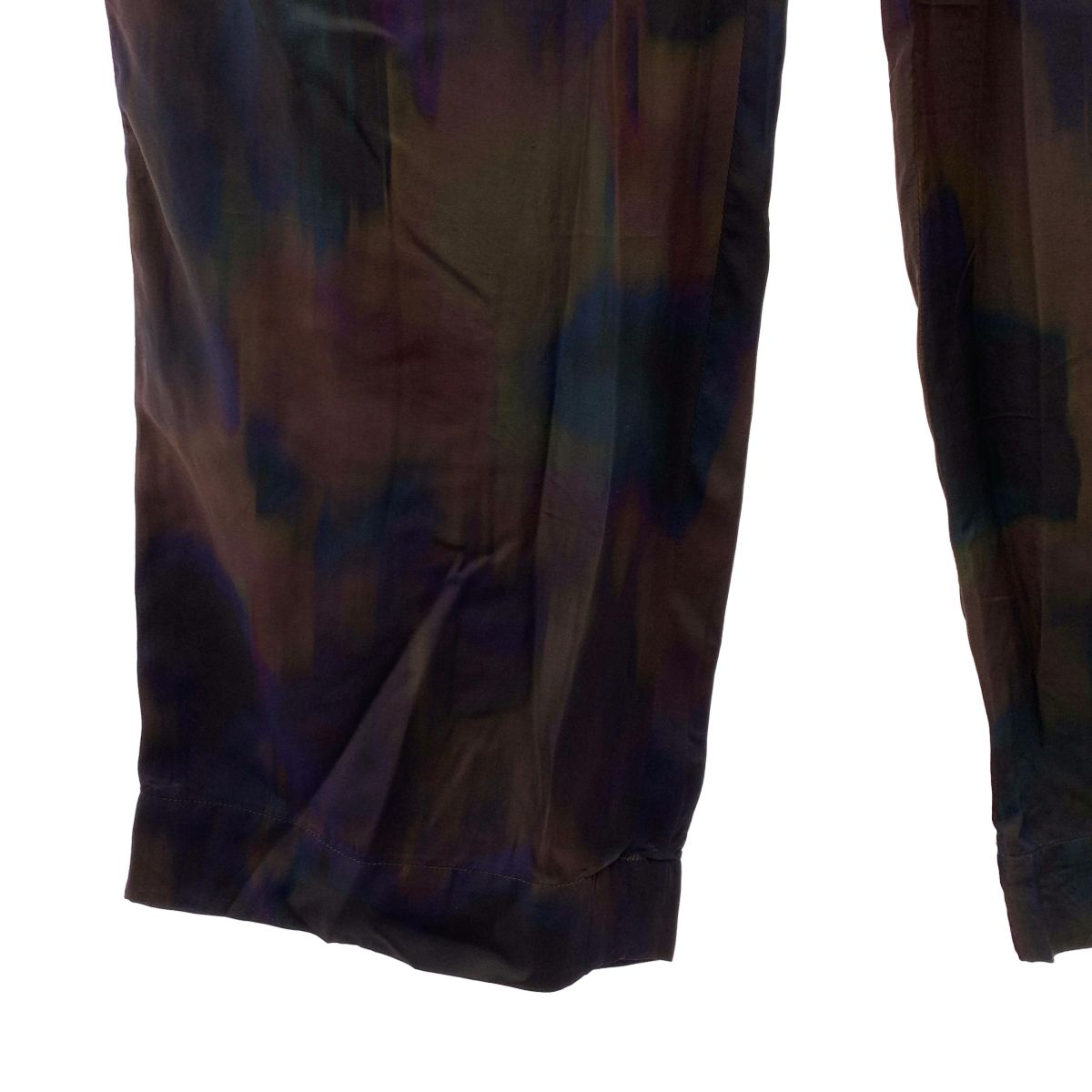 DRIES VAN NOTEN / ドリスヴァンノッテン | 2024SS | レーヨン 総柄プリント サテン イージーパンツ | 48 | ネイビー系 | メンズ DRIES VAN NOTEN / ドリスヴァンノッテン | 2024SS | レーヨン 総柄