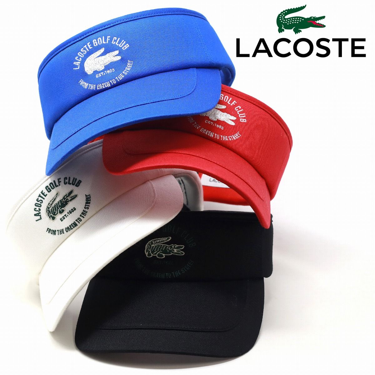 LACOSTE ラコステ ツイルサンバイザー ゴルフウェア メンズ サンバイザー レディース レディース 帽子 メンズ フロント刺繍 サンバイザー メンズ TB