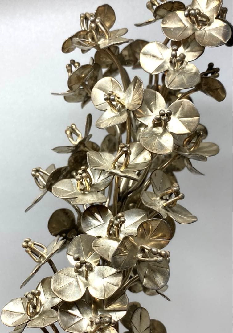 silver99.99刻印 純銀華置物 特大 375g 高さ30㎝