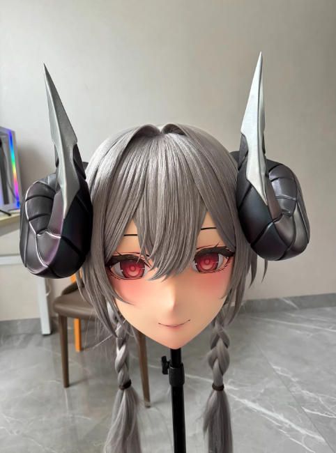 全頭マスク カツラ付き NO.1076 フルマスク ドール ヘッドロリータ人形 コスプレ マスク 仮装 着ぐるみ コスチューム 二次元