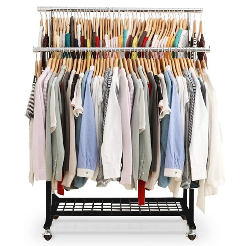 アイリスプラザ ハンガーラック パイプハンガー ダブル 幅105 耐荷重190kg ブラック CW4100-T1 丈夫 高耐荷重 0