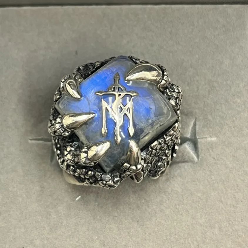 N ヴィンテージ アルテミスクラシック ドラゴンクロー ブルーアイ シルバー 925 リング メンズ かっこいい