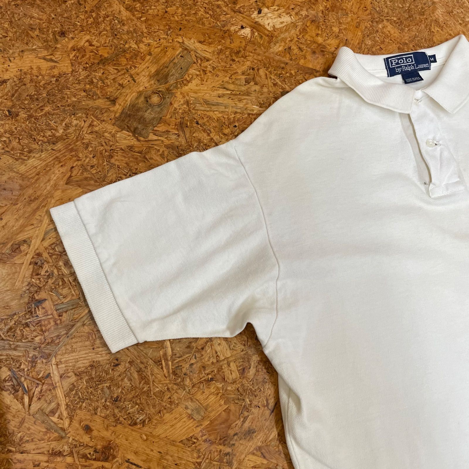 USA製 POLO Ralph Lauren ポロシャツ M ホワイトポロ ラルフローレン 