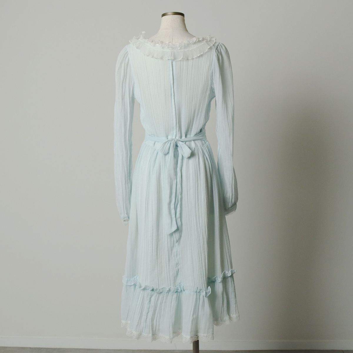 古着 70年代 ガンネサックス GUNNE SAX Jessica フリル付き ロング 長袖 フ ワンピース レディースM相当 ヴィンテージ evb 031115