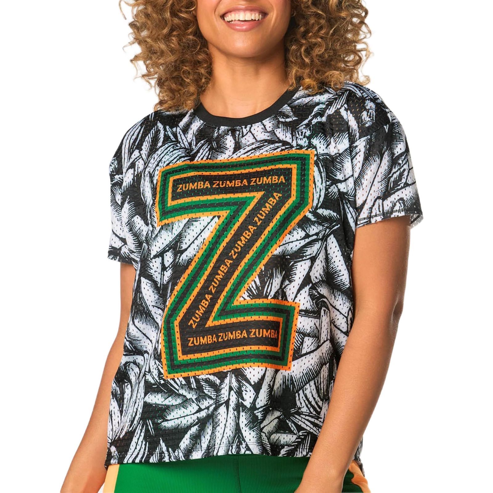 XS_ホワイト [ZUMBA WEAR] [ズンバウエア] メッシュ Tシャツ トロピカルプリントフィットネス Z1T000320 XSサイズ  ホワイト - メルカリ