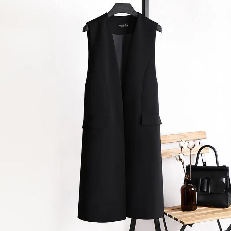  通勤 無地 トレンチベスト ベスト ジレ レディース ノースリーブ トップス ロング丈 春 夏 ロングジレ トレンチコート ジレジャケット おしゃれ エレガント フォーマル カジュアル ロングベスト conne 599126 エプロン キッズファッション小物