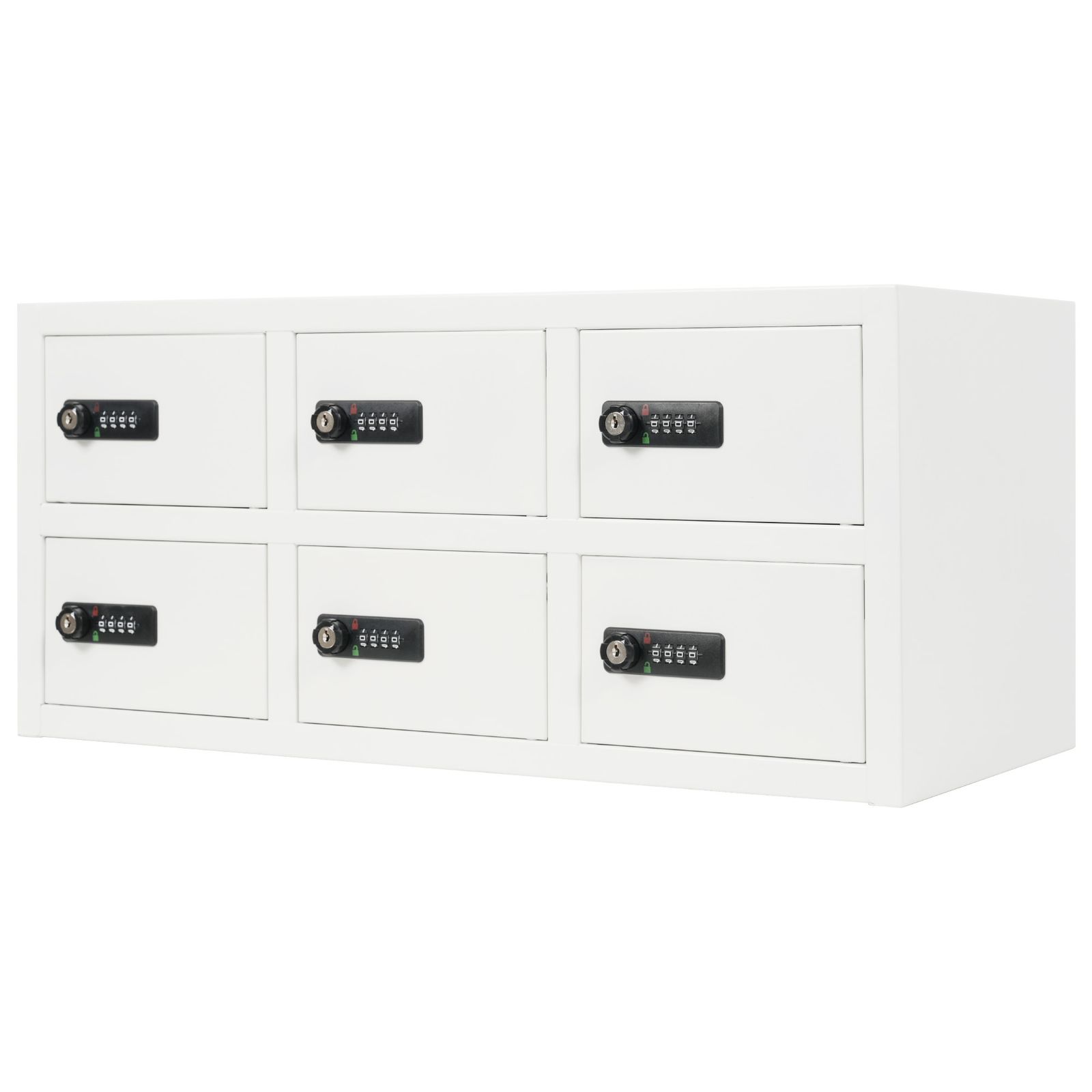 18 割 品ロッカー 6人用 小型 品 金庫セキュリティキャビネット ダイヤル錠 完成品 小物収納 管理キー付き 防犯 品入れ オフィス 事務所 更衣室 学校 業務用 おしゃれ キャビネット スチール 日本語説明書付き