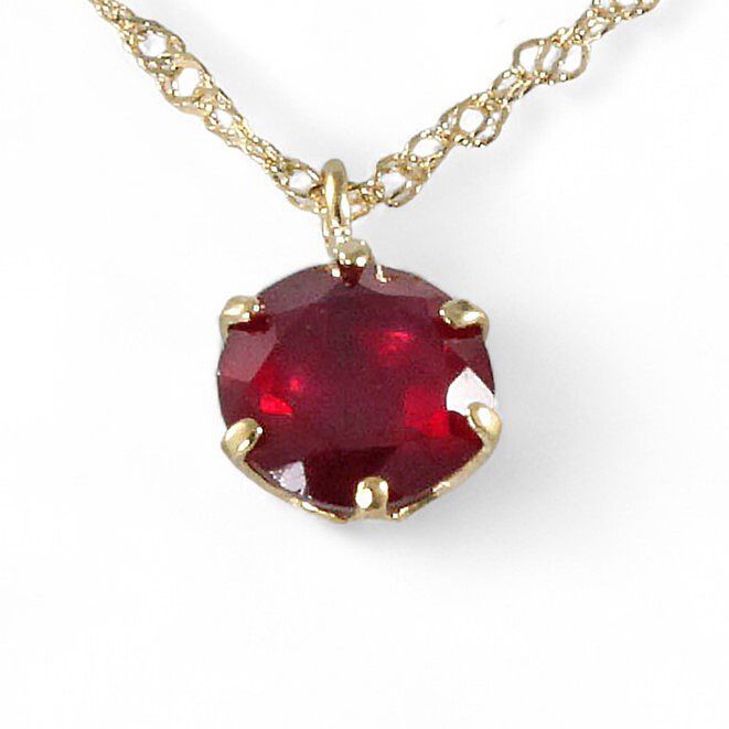 あなたと私の宝石箱] K18 (18金) 天然ルビー 0.55ct 1粒 ペンダント 