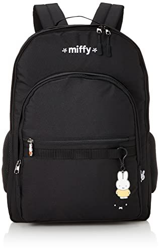 シフレ 通学にも ワンポイント キャラクター バックパック リュック キャリーオン SNOOPY スヌーピー MIFFYミッフィー キャラクターリュック レディース B 183 フェイスブラック ホワイト One Size