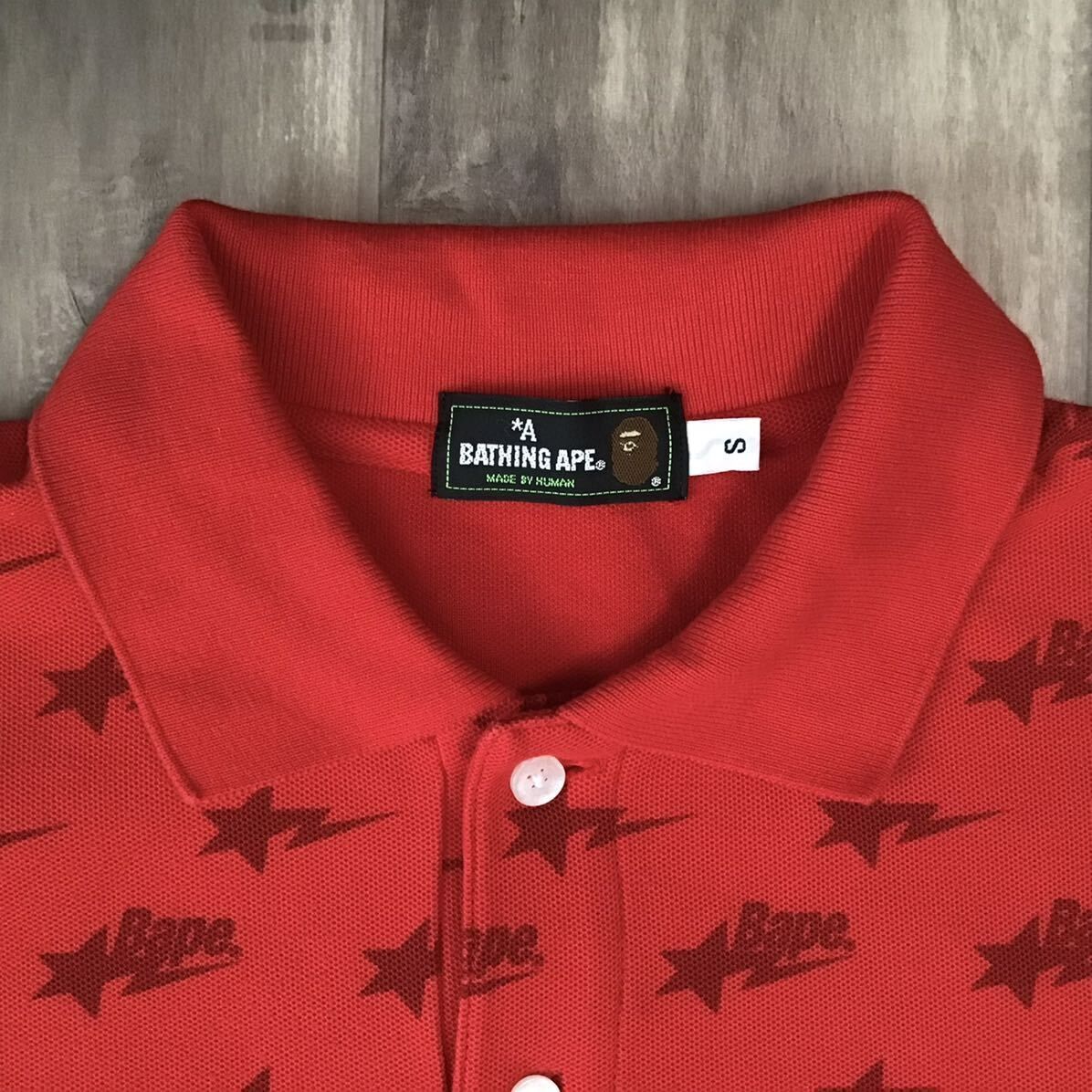BAPE STA ポロシャツ Sサイズ レッド a bathing ape star