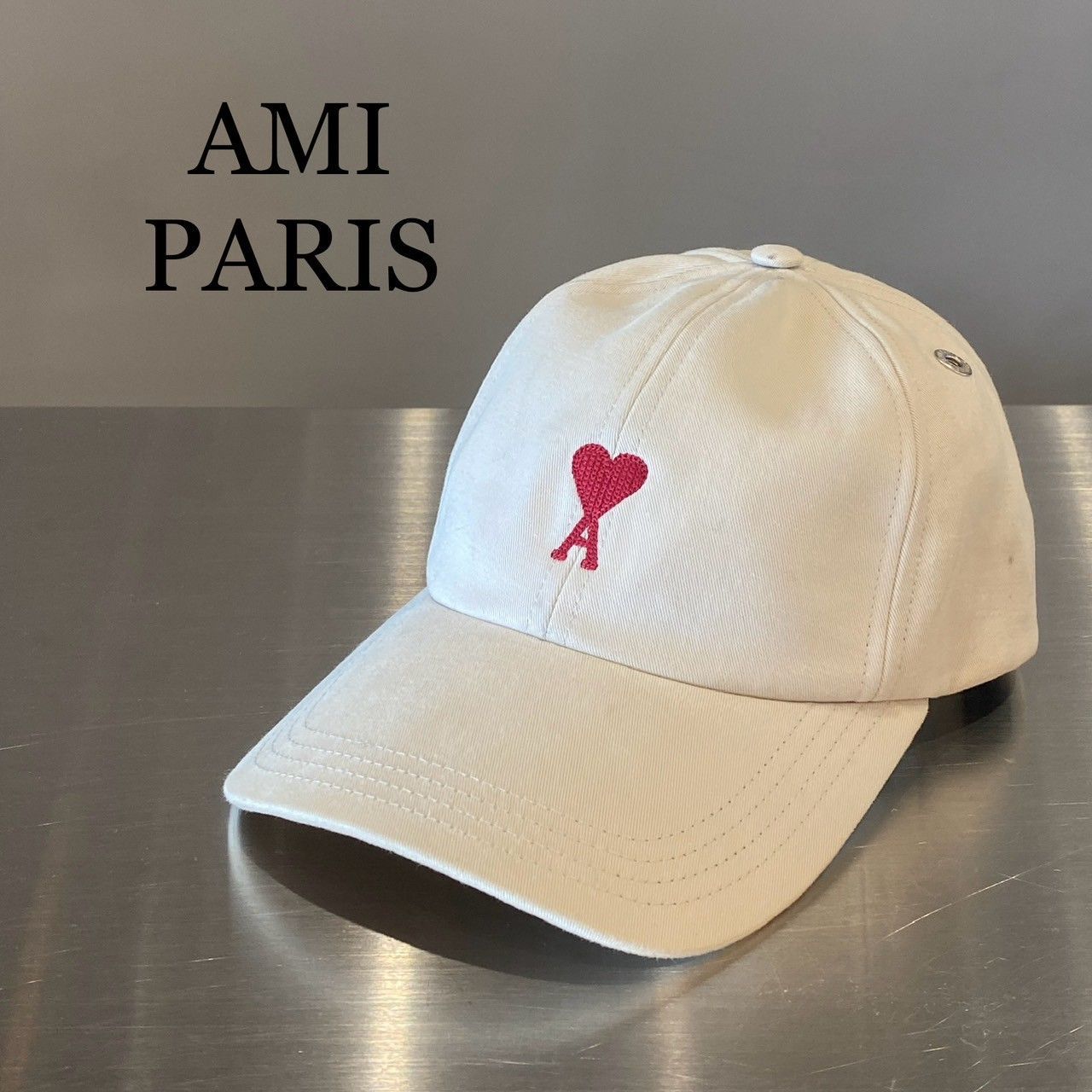 AMI PARIS』アミパリス ロゴ刺繍コットンキャップ - メルカリ