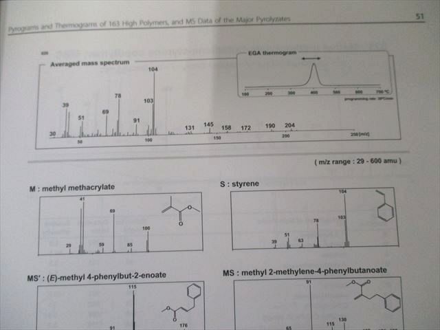 UW81-120 Elsevier Pyrolysis - GC/MS Data Book of Synthetic Polymers:  Pyrograms 状態良い 2011 31MaD