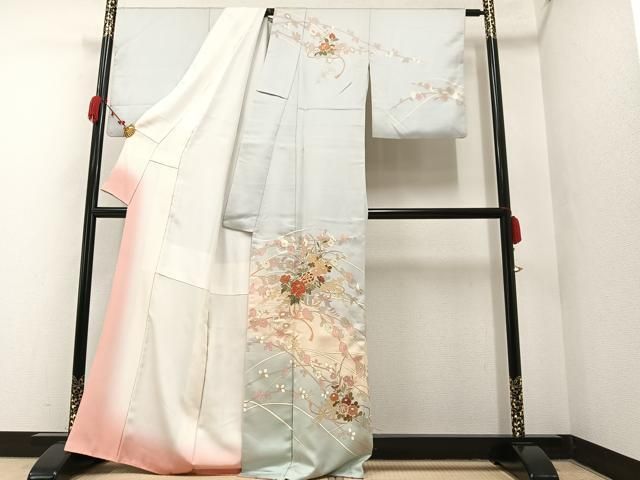 【高級訪問着】　枝花文　暈し染め　逸品✨ No.60 平和屋着物□訪問着 枝花文 暈し染め 金彩 正絹 逸品 CAAT8642kb