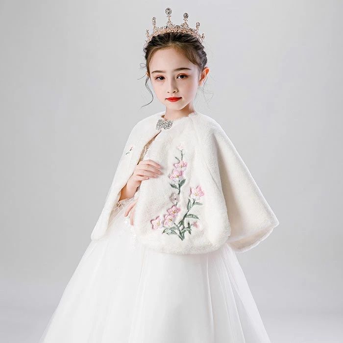  ボレロ フォーマル ファーボレロ子供 子供 結婚式 カーディガン キッズ エコファー ショール ポンチョ 七五三 ピアノ 発表会 白 ホワイト ベビーポンチョ マント ベビー服(~95cm)