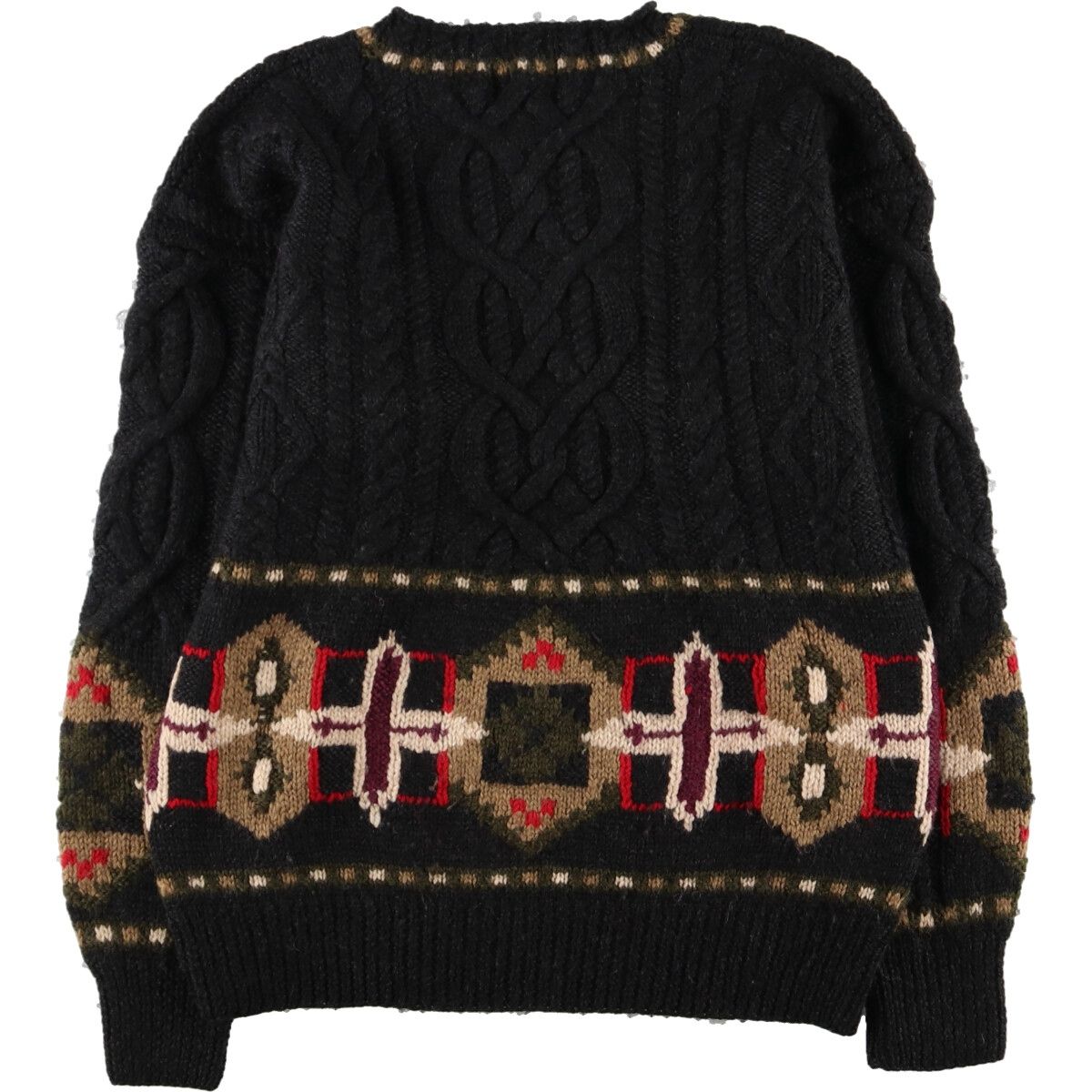 アラン　ケーブル　フィッシャーマン　ハンドニット　古着　一点もの　ヴィンテージ 新作入荷，SALE】 90s Traders Hand Knit ハンドニット アラン