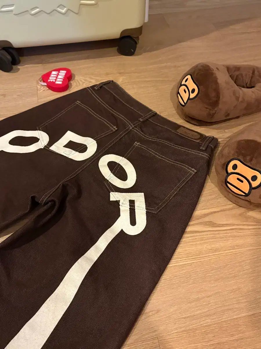 ODOR オドア ロゴ ドロップ パンツ 茶色 サイズ 1