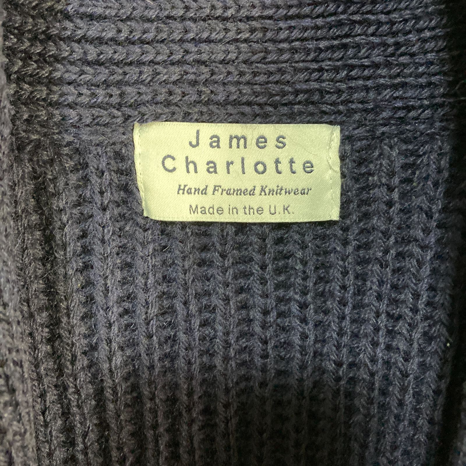 英国製 James Charlotte 肉厚ニット ショールカーディガン 英国製 James Charlotte 肉厚ニット ショールカーディガン