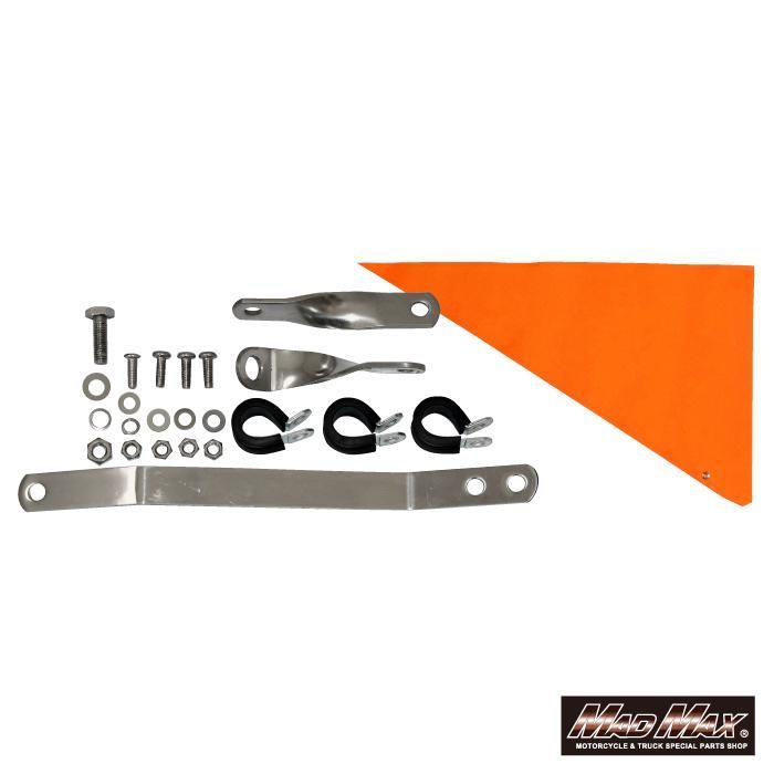 オートバイ用 旗棒黒 LED 発光 ブルー レッド ホワイト フラッグポール 750mm MANTTHAN_COM