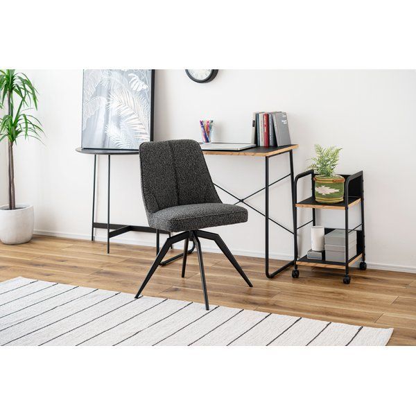 回転チェア ダークグレー （約W49×D58×H84×SH49cm） 組立式 セール